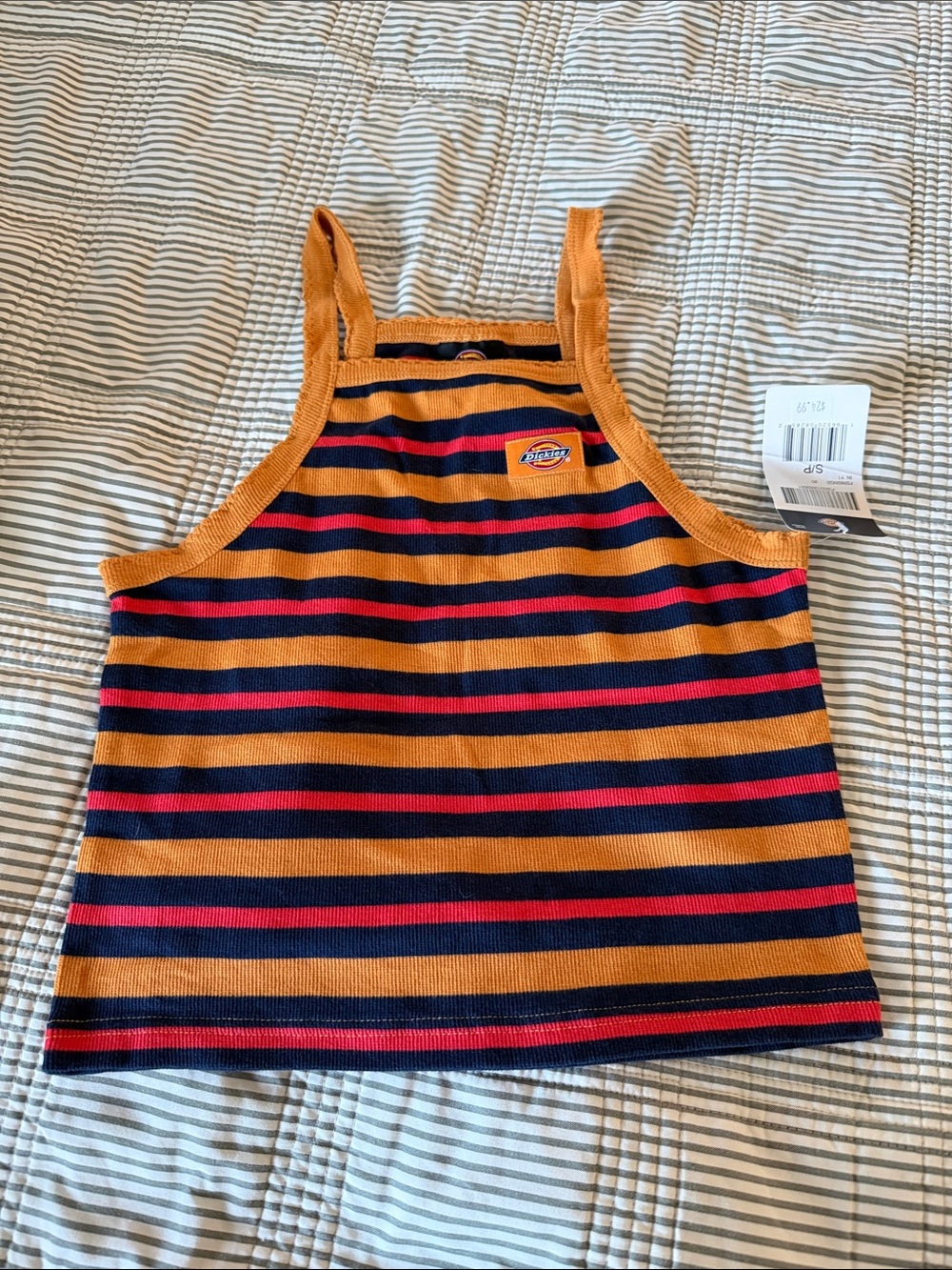 Dickies Navy, Mustard & Red Striped Knit Tank